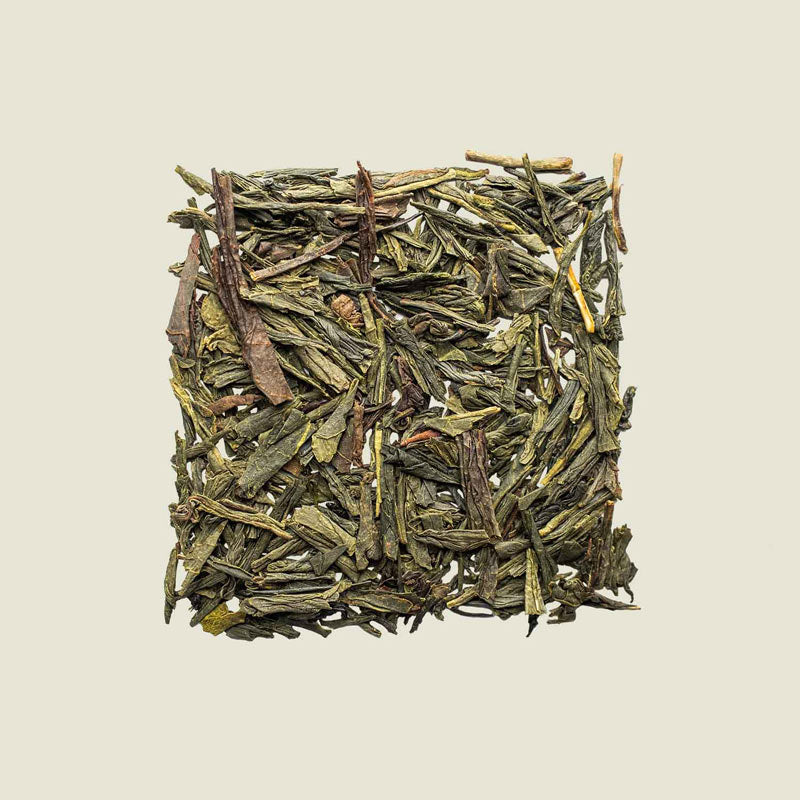 Lose Gabalong-Teeblätter in Draufsicht, gleichmäßig gerollt mit natürlicher GABA-Struktur – japanischer Oolong von Noema.