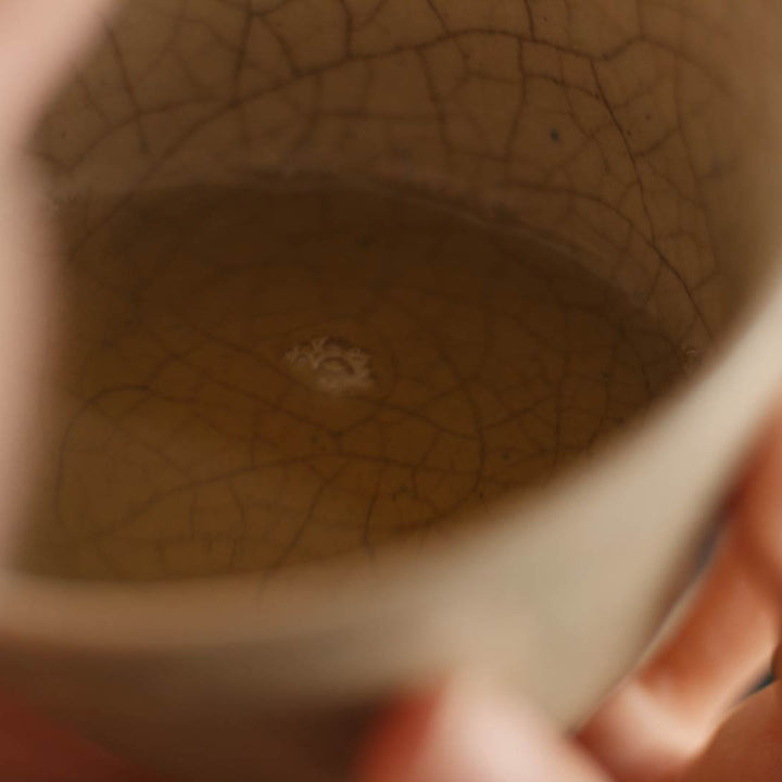 Pai Mu Tan Weißer Tee in Tasse, beim Trinken