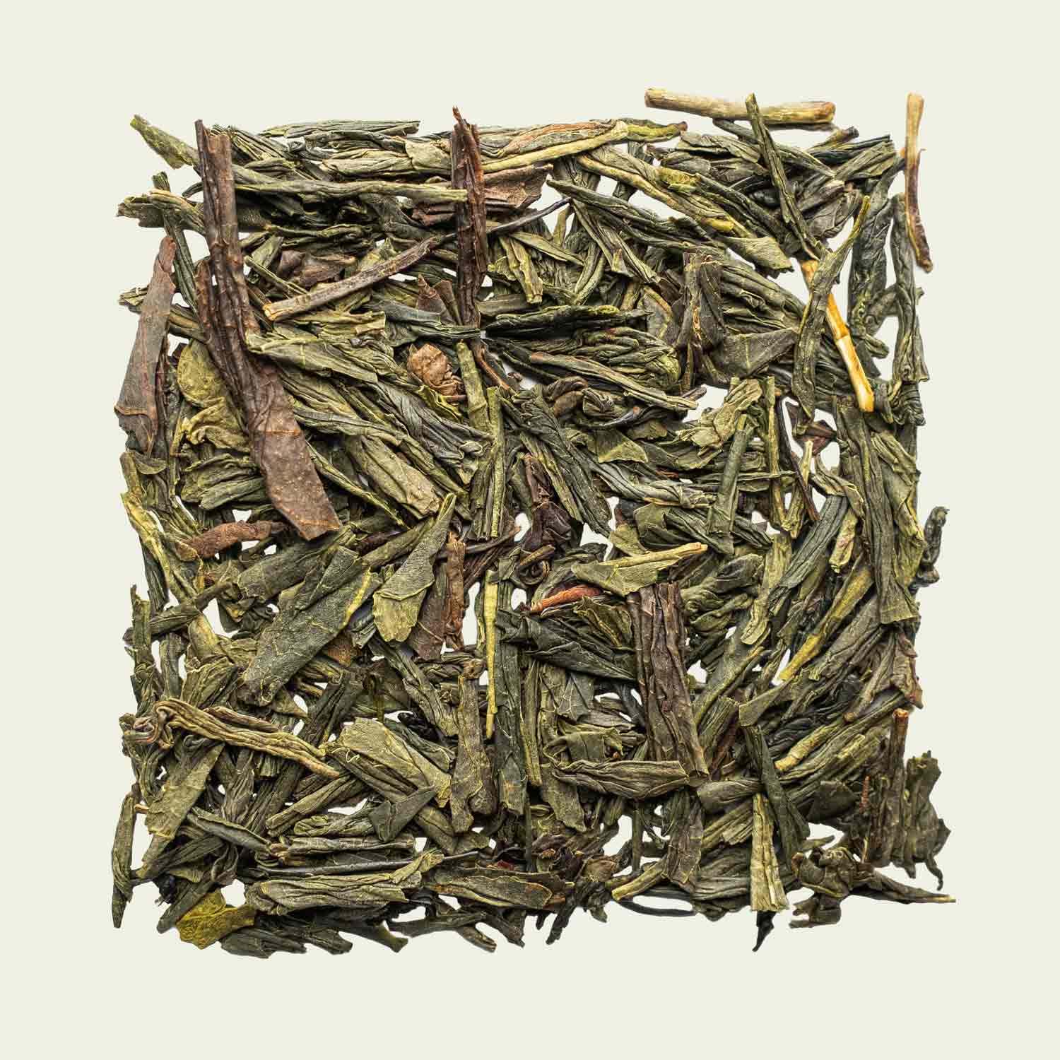 Lose Gabalong-Teeblätter in Draufsicht, gleichmäßig gerollt mit natürlicher GABA-Struktur – japanischer Oolong von Noema.